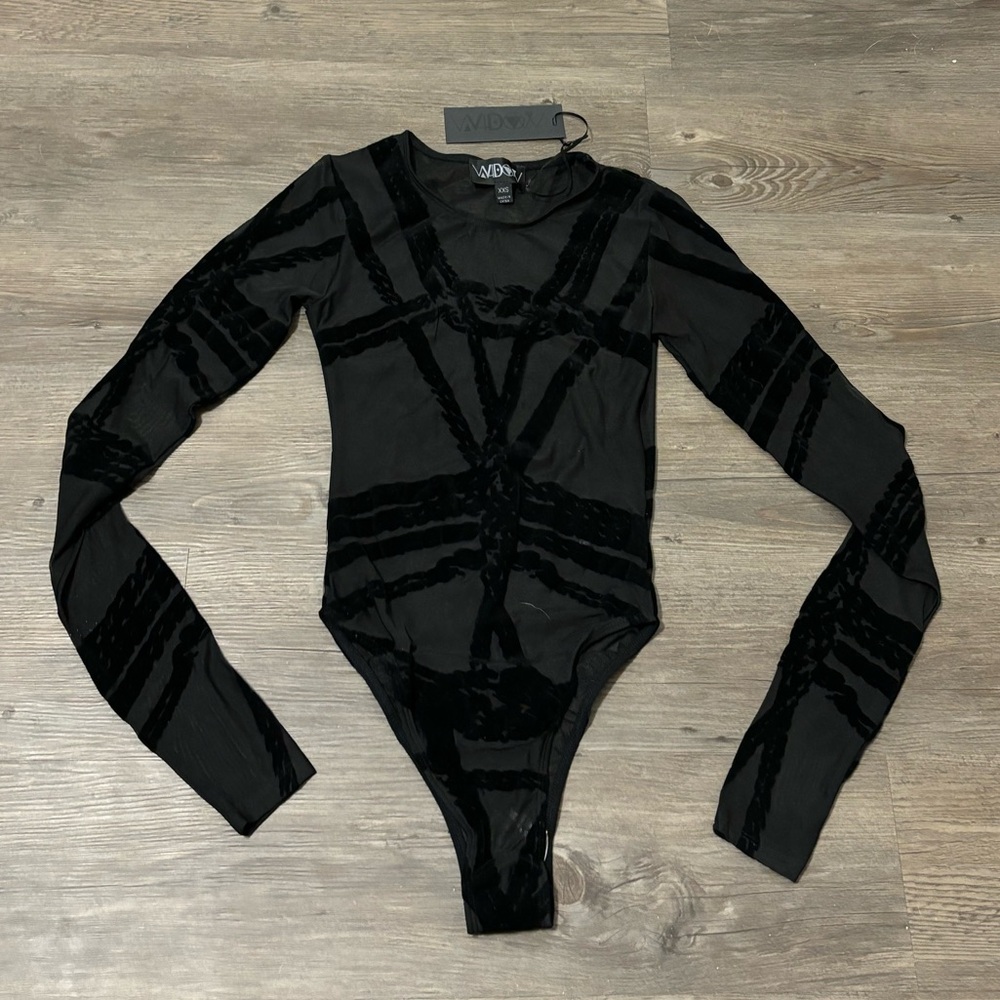 NWT Dolls Kill / Widow Long Sleeve Mesh Bodysuit